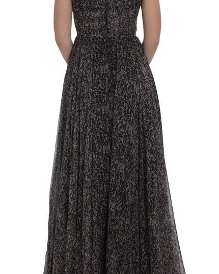 Dolce & Gabbana Dark Silk Shift Gown Full Length Dress