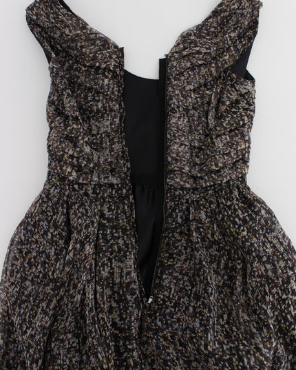 Dolce & Gabbana Dark Silk Shift Gown Full Length Dress