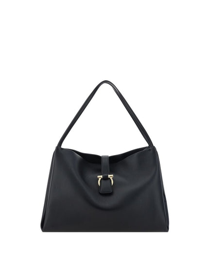 Ferragamo Black Calf Leather Bos Taurus Handbag