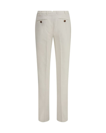 Brunello Cucinelli White Cotton Casual Pants