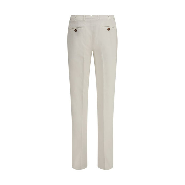 Brunello Cucinelli White Cotton Casual Pants