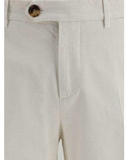 Brunello Cucinelli White Cotton Casual Pants