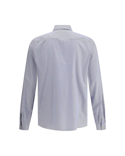 Valentino Blue Cotton Pattern Shirt