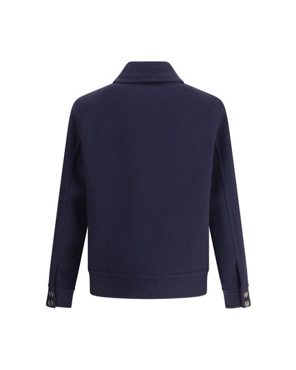 Valentino Blue Fleece Wool Coat