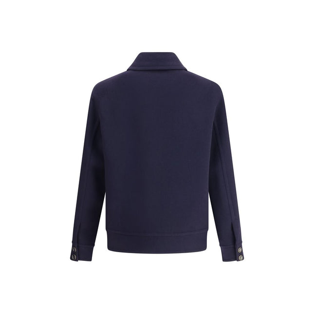 Valentino Blue Fleece Wool Coat