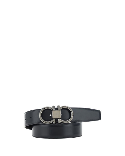 Ferragamo Black Calf Leather Bos Taurus Regular Belt