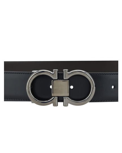 Ferragamo Black Calf Leather Bos Taurus Regular Belt