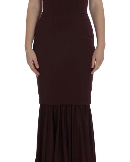 Dolce & Gabbana Bordeaux Stretch Full Length Sheath Dress