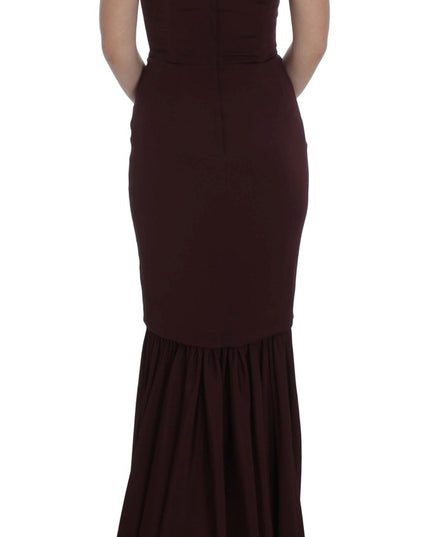 Dolce & Gabbana Bordeaux Stretch Full Length Sheath Dress