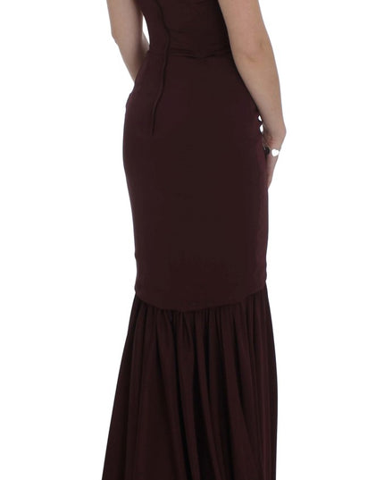 Dolce & Gabbana Bordeaux Stretch Full Length Sheath Dress