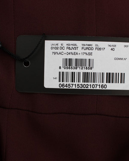 Dolce & Gabbana Bordeaux Stretch Full Length Sheath Dress