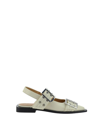 Ganni White Polyethylene Ballet Flats