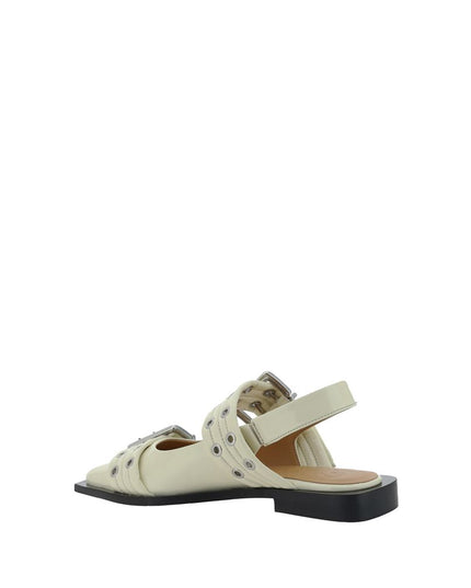 Ganni White Polyethylene Ballet Flats