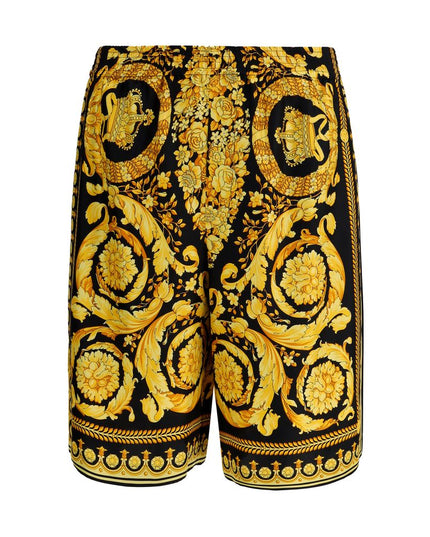 Versace Multicolor Silk Bermuda Shorts
