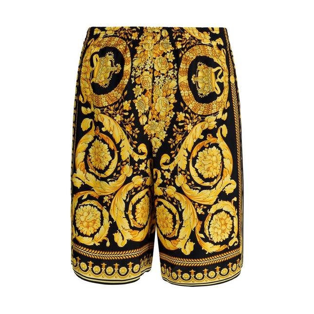 Versace Multicolor Silk Bermuda Shorts