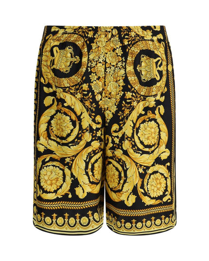 Versace Multicolor Silk Bermuda Shorts
