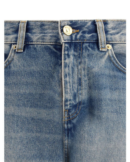 Versace Blue Cotton Straight-Leg Jeans