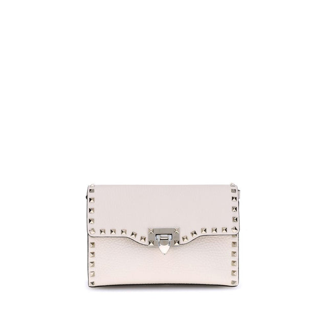 Valentino Garavani Cream Calf Leather Bos Taurus Shoulder Bag