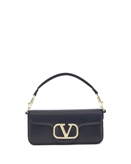 Valentino Garavani Black Calf Leather Bos Taurus Shoulder Bag