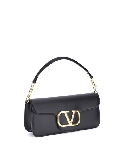 Valentino Garavani Black Calf Leather Bos Taurus Shoulder Bag