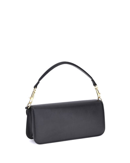 Valentino Garavani Black Calf Leather Bos Taurus Shoulder Bag
