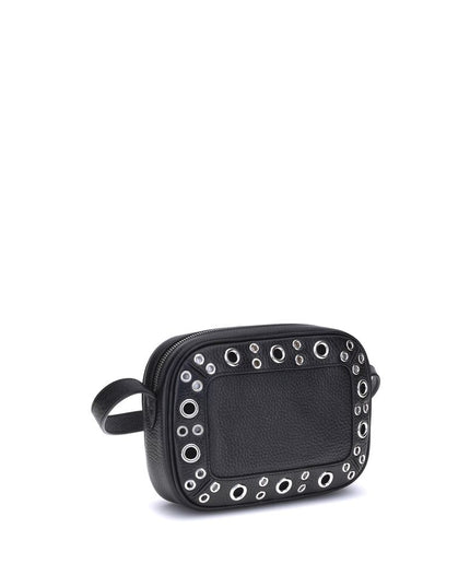 Valentino Garavani Black Calf Leather Bos Taurus Shoulder Bag