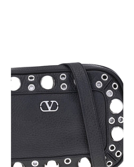 Valentino Garavani Black Calf Leather Bos Taurus Shoulder Bag