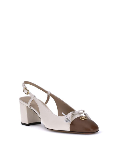Valentino Garavani White Calf Leather Bos Taurus Mid Heel Pumps
