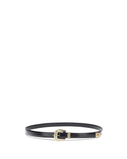 Valentino Garavani Black Calf Leather Bos Taurus Regular Belt