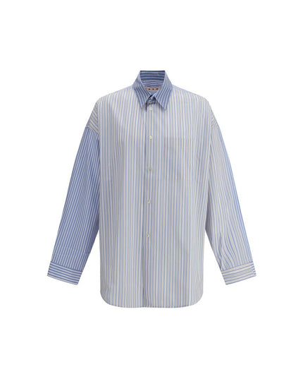 Marni Light Blue Cotton Pattern Shirt