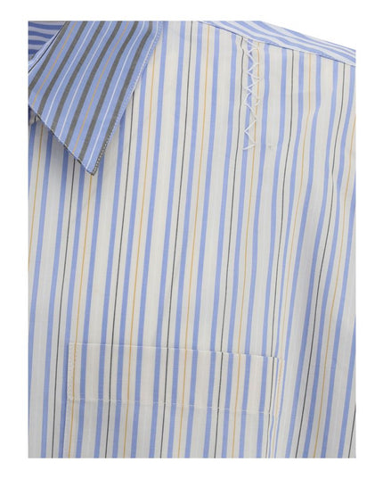 Marni Light Blue Cotton Pattern Shirt