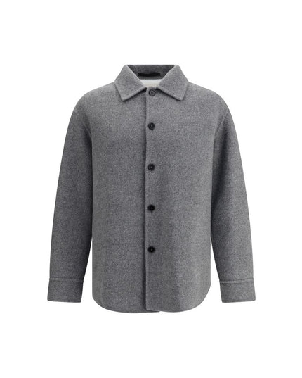 Jil Sander Gray Fleece Wool Coat