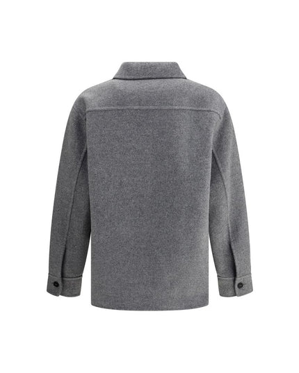 Jil Sander Gray Fleece Wool Coat