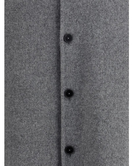 Jil Sander Gray Fleece Wool Coat