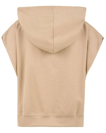 Hinnominate Beige Cotton Women Sleeveless Hoodie