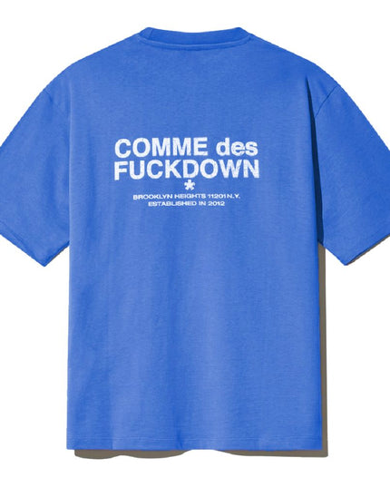 Comme Des Fuckdown Blue Cotton T-Shirt
