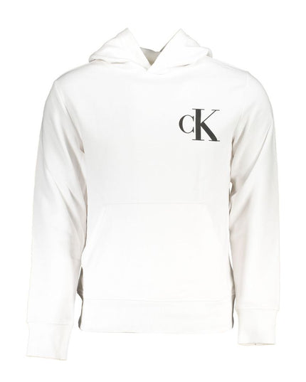 Calvin Klein White Cotton Men Sweater with Hood