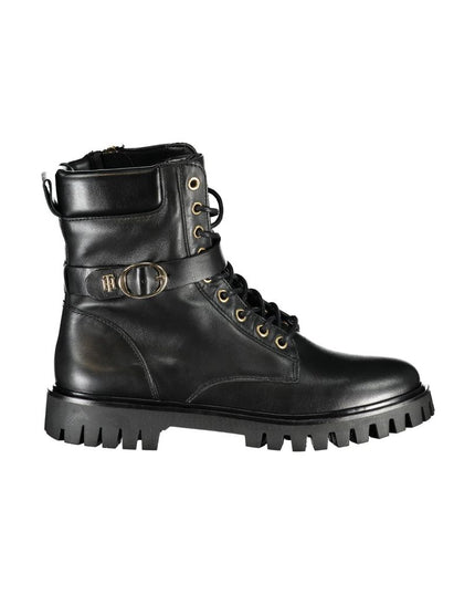 Tommy Hilfiger Black Leather Women Boot