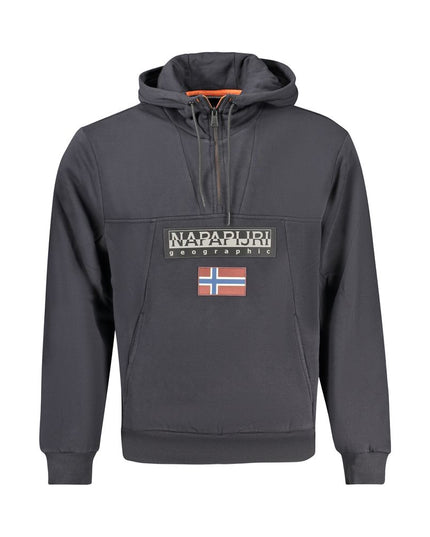 Napapijri Black Cotton Men Hoodie