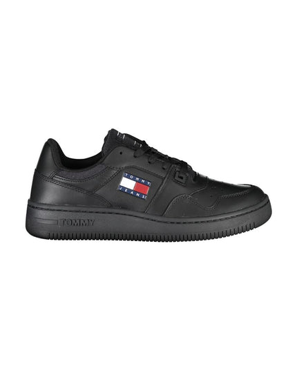 Tommy Hilfiger Black Leather Women Sneaker