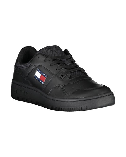 Tommy Hilfiger Black Leather Women Sneaker