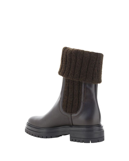 Gianvito Rossi Black Calf Leather Bos Taurus Ankle Boots