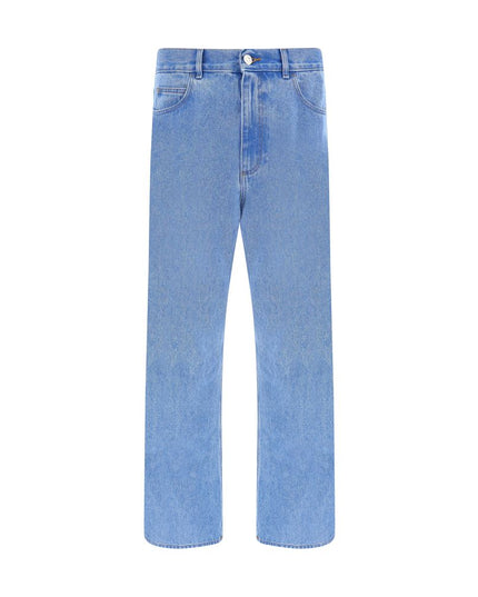 Marni Light Blue Cotton Straight-Leg Jeans