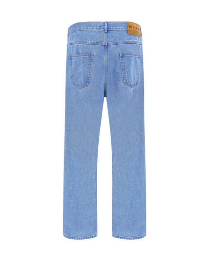 Marni Light Blue Cotton Straight-Leg Jeans