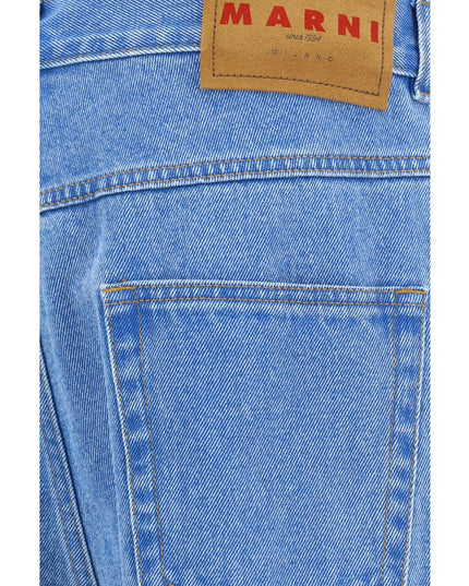 Marni Light Blue Cotton Straight-Leg Jeans