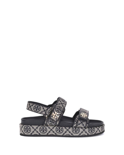 Tory Burch Blue Fabric Flat Sandals