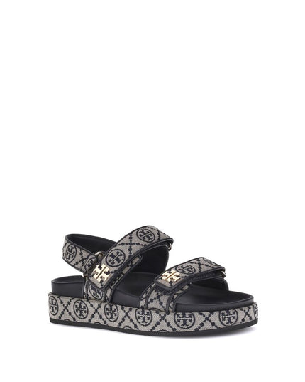 Tory Burch Blue Fabric Flat Sandals