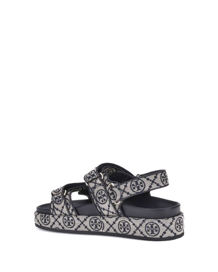 Tory Burch Blue Fabric Flat Sandals