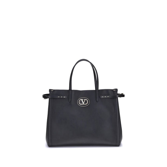 Valentino Garavani Black Calf Leather Bos Taurus Shoulder Bag