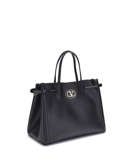 Valentino Garavani Black Calf Leather Bos Taurus Shoulder Bag